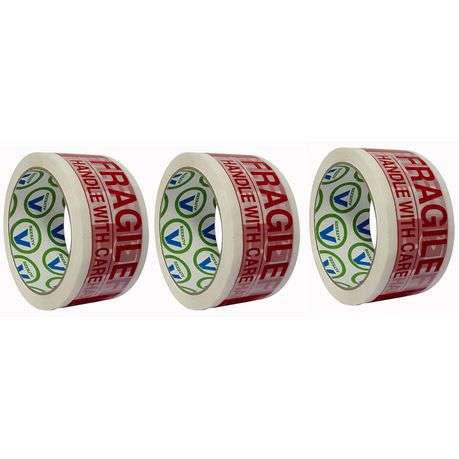Fragile Tape - 48mm x 50m (3 Pack)