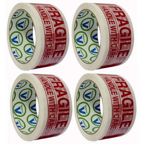 Fragile Tape - 48mm x 50m (4 Pack)