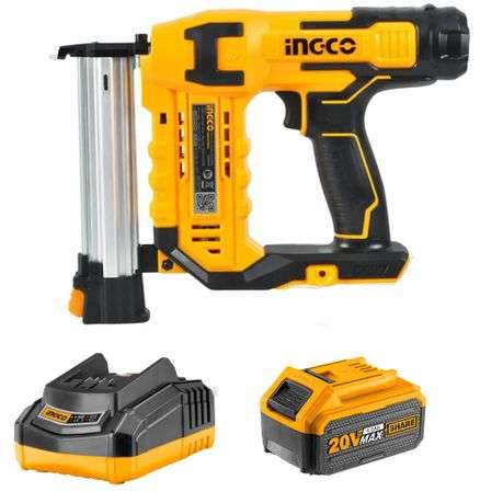 Ingco - Lithium Ion Cordless Brad Nailer with Charger and Battery (4.0Ah)