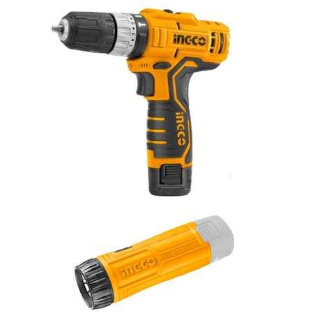 Ingco - Lithium Ion Cordless Drill (20V) + Lithium Ion Flashlight