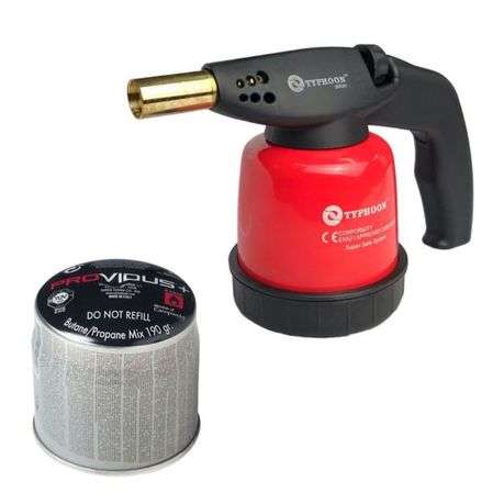 Typhoon - Gas Torch Manual Start Steel with Gas Cartridge Propane - 190g