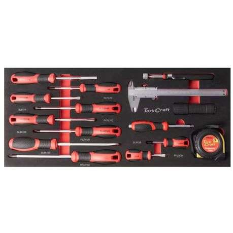 Tork Craft - Toolbox 154 Pce 3 Drawer &amp; Top Tray - 535x255x315mm
