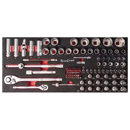 Tork Craft - Toolbox 154 Pce 3 Drawer &amp; Top Tray - 535x255x315mm