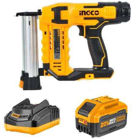 Ingco - Lithium Ion Cordless Brad Nailer with Charger and Battery (7.5Ah)