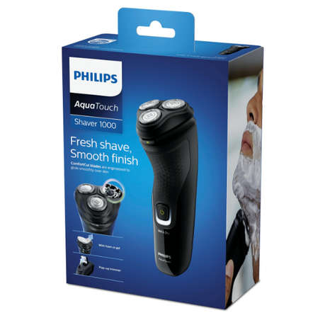 Philips 1000 Series Wet &amp; Dry Electric Shaver with Pop Up Trimmer - Deep Black