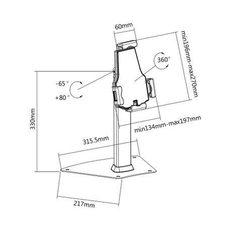 7.9 - 10.5 Universal Anti-Theft Tablet Countertop Holder