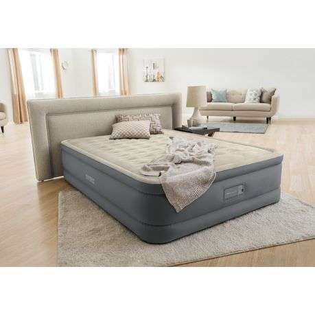 Intex Queen Premaire ii Elevated Airbed With Fiber-Tech &amp; Built In Pump