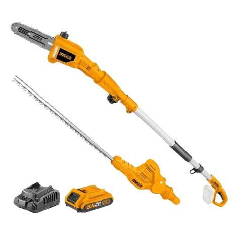 Ingco - 20V Lithium-Ion Pole Saw with Pole Hedge Trimmer - 460mm