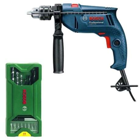 Bosch - Impact Drill (GSB570) with 15Pc Mini-X-Line Drill &amp; Screwdriver Set