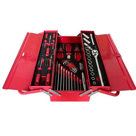 Tork Craft - Toolbox Compact 1/2" - 3 Tray 71Pc &amp; Cordless Screwdriver 12Pc