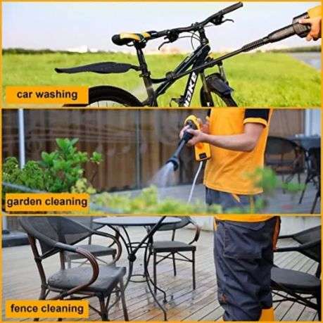 Ingco - Pressure Washer with 2.0AH Battery, Charger and Garden Hose (20M)
