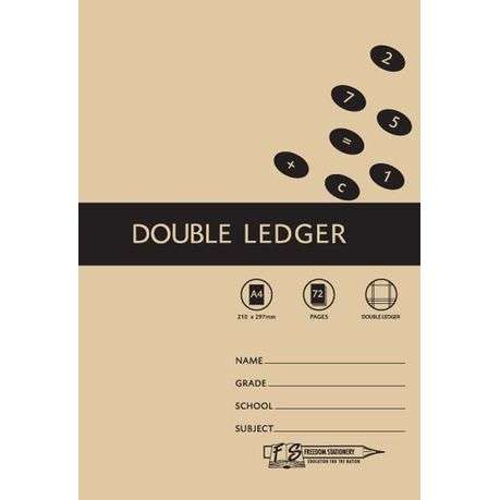 Freedom Stationery 72 Page A4 Double Ledger