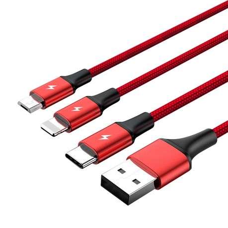 Unitek 3-in-1 USB Charging Cable (Type-C / Micro USB / Lightning)