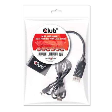 Club 3D MST Hub DisplayPort to HDMI Multi Monitor Splitter