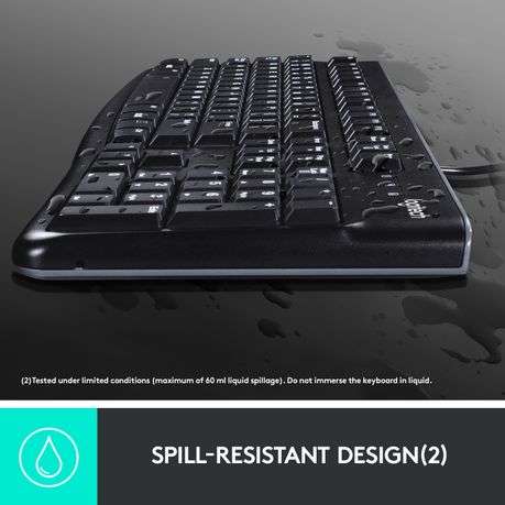 Logitech MK120 Wired Keyboard and Mouse for Windows-Black
