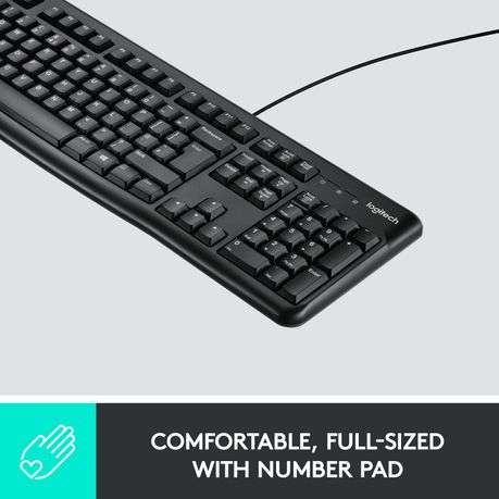 Logitech K120 Wired Keyboard, USB Plug-and-Play, Full-Size, Spill Resistant
