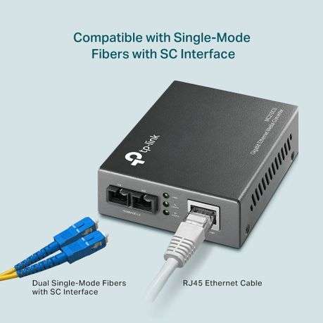 TP-Link Gigabit RJ45 To Single-Mode SC Fibre