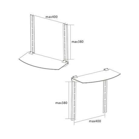 Multi-Functional TV VESA Mounting AV Component Shelf
