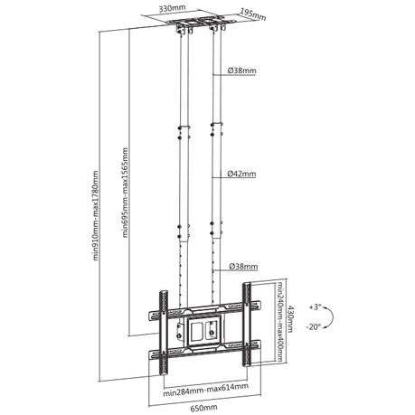 37 - 80  Heavy Duty CeilingBracket for LED/LCD Screens