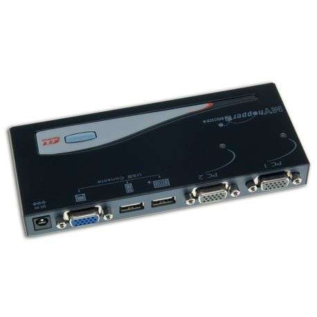 Rextron 2-Port USB KVM  Switch With Cables