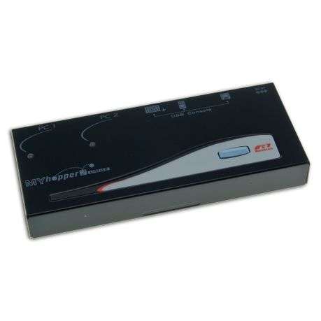 Rextron 2-Port USB KVM  Switch With Cables