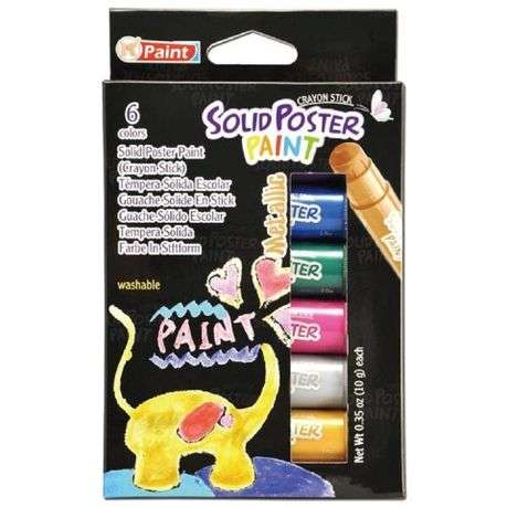 KB Solid Poster Paint Metallic 6 Colours