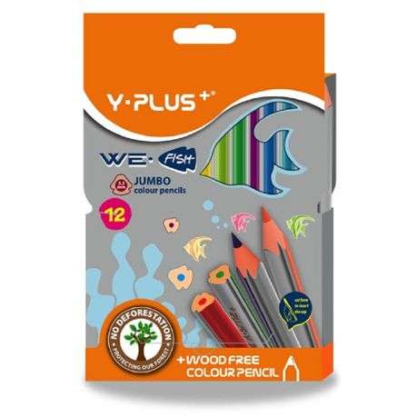 Y-Plus We Fish Jumbo Colouring Pencils Tri-Grip 12`s