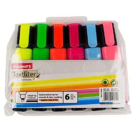 Luxor Textliter Fluorescent 6Pcs. Assorted Wallet (4010/6WT)