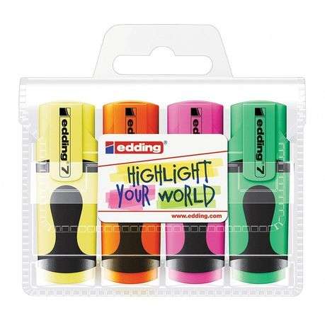 Edding 7/4 Mini Highlighter Set 4Pcs.
