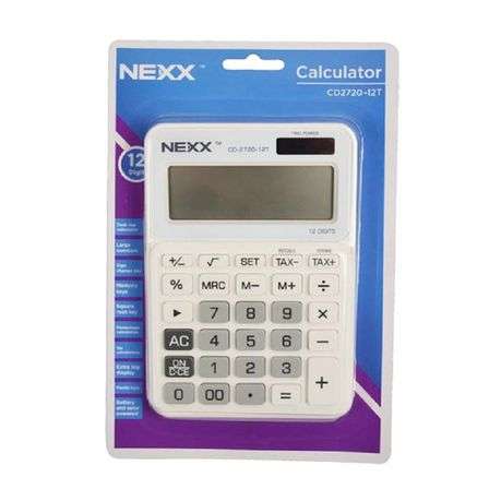 Nexx CD2720 White 12 Digit Desktop Calculator.