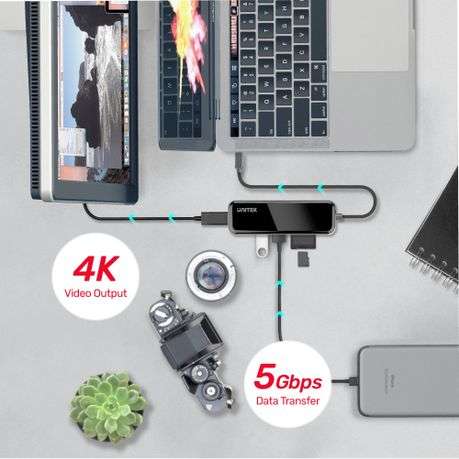 Unitek uHUB P+ Exquisite 5-in-1 USB-C Hub With HDMI And Dual Card Reader