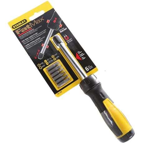 Stanley FatMax 6 Bit Ratcheting Multi-Bit Screw Driver