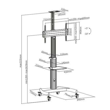 37 - 70 Aluminium Mobile AV Trolley