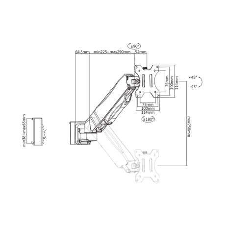 Slatwall Bracket Steel Monitor Arm
