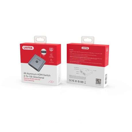 4K Aluminium HDMI 2.0 Switch 2-To-1 Bi-Directional