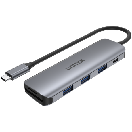 uHUB P5+ 6-in-1 Type-C Hub with 100W Power Delivery and Dual Card Reader