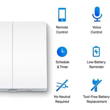 TP-Link TAPO S220 Smart Light Switch, 2-Gang 1-Way