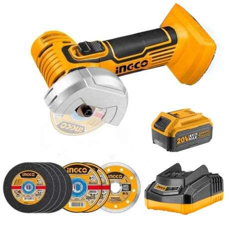 Ingco - Mini Cut-off Tool/Grinder - 20V with 5Ah Battery and Charger