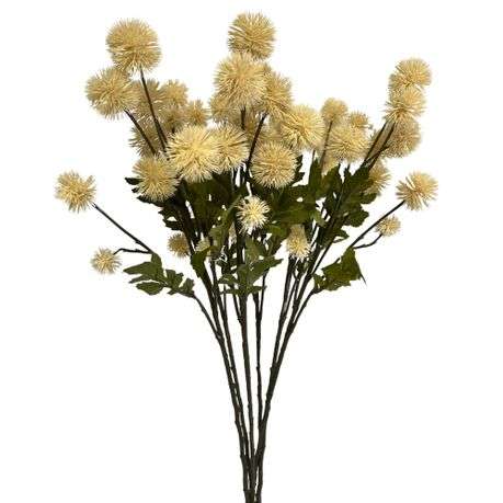 Toolhome Blossoms - Pom Pom - Spray Cream (Pack of 6 Stems) - 61cm