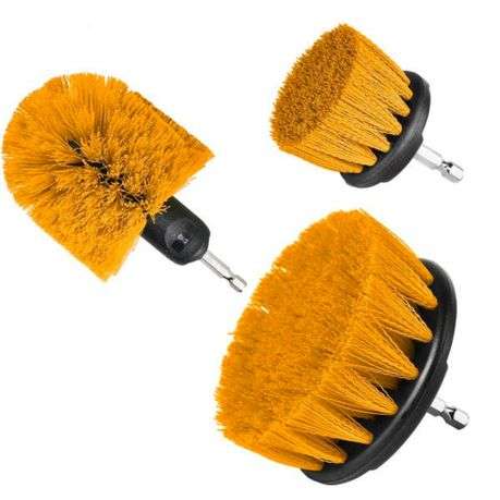 Ingco - Medium Bristle Brush Set - 1/4" Hex Shank Bit - 3pcs