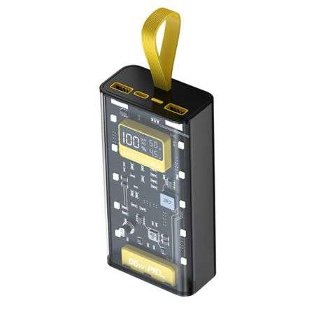 Toolhome - Power Bank 20000mah LCD 22.5W PD - Transparent