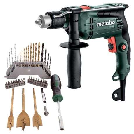 Metabo - Impact Drill SBE650(600742000) with Titanium Drill &amp; Bit Set -40pc