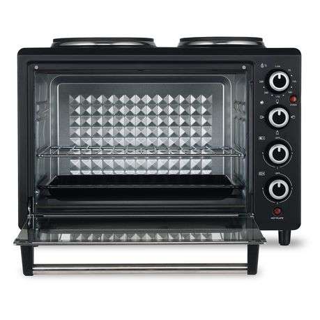 Mellerware - Mini Oven With Solid Hotplates Black 30L 3250W "Horizon 30"