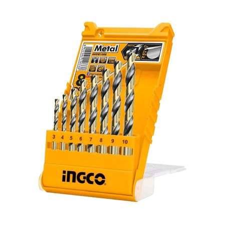 Ingco - Steel Hss Twist Drill Bits Set - 3mm To 10mm - 8 Pieces