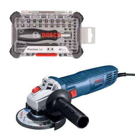 Bosch - Angle Grinder - GWS 700 With Precision Screwdriver Bit Set - 42 Pieces