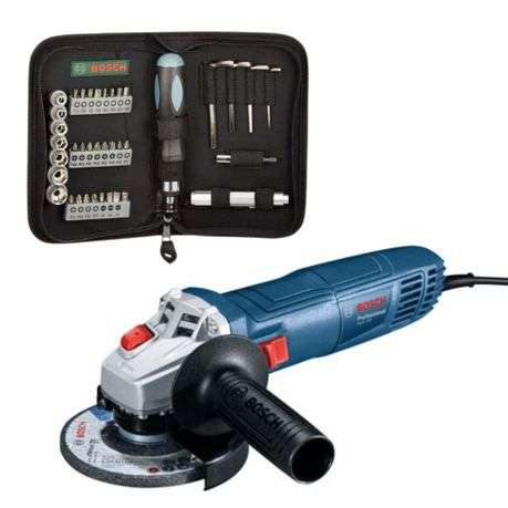 Bosch - Angle Grinder (GWS 700) With 38 Piece Mixed Screwdriver Set
