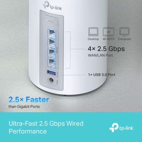 TP-Link DECO BE65 Whole Home Mesh Wi-Fi 7 System (Dual Pack)