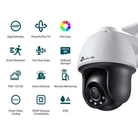 TP-Link VIGI C540-4 4MP Outdoor Full-Colour Pan Tilt Network Camera