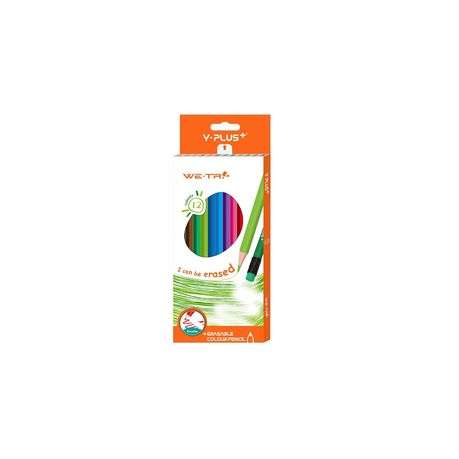 Y-Plus We-Tri Erasable Colour Pencils 12`s