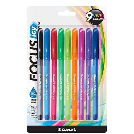 Luxor Focus Icy Ball Point Pen Set  9Pcs. (1760/9BC)